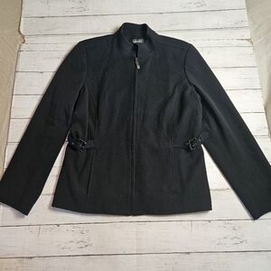 Rafaella Black Zip Up‎ Blazer Size 12